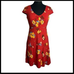 Toad & Co Rosemarie Dress orange floral size small